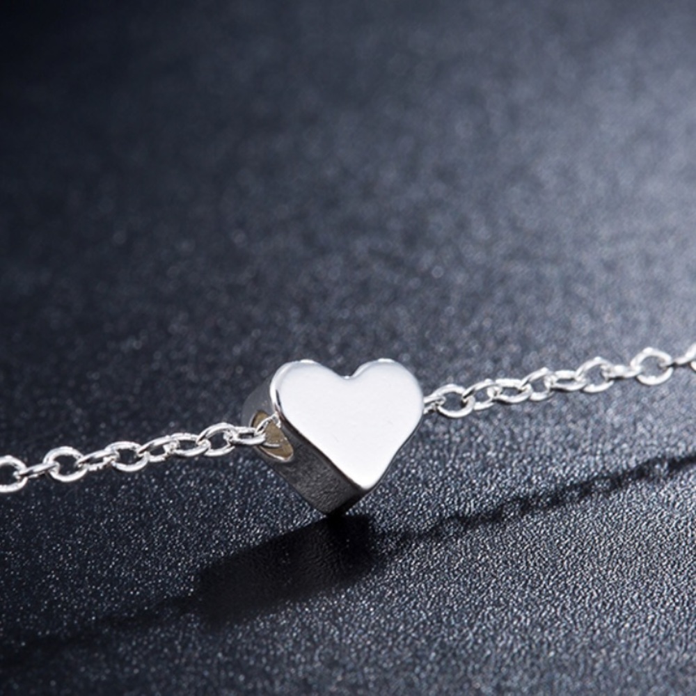 Silver Plated Heart Charm Bracelet - Picture 3 of 4